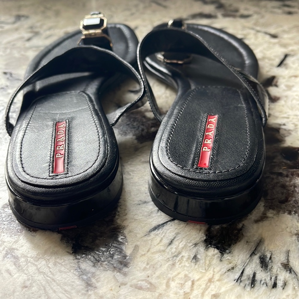 🛍️Prada Patent Jewel Thong Slides 37.5 - Picture 11 of 14